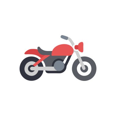 motosiklet vektörü düz renk simgesi