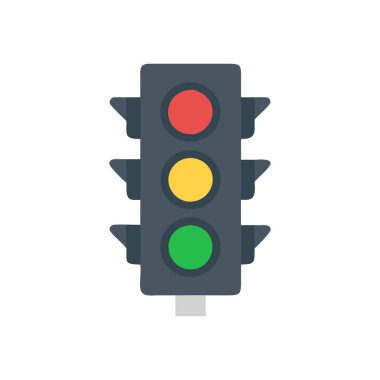 Trafik ışığı simgesi. Ağ için ışık vektör simgelerinin düz çizimi