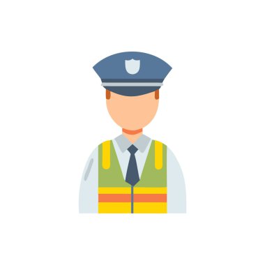 Polis memuru düz simgesi