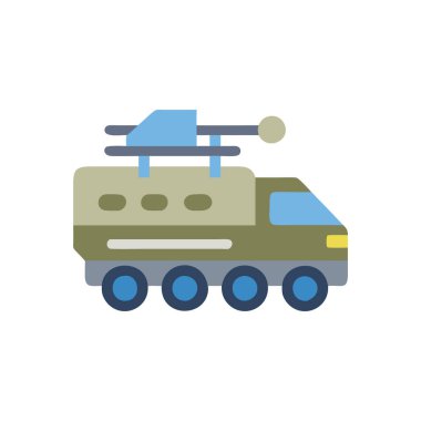 Tank vektörü düz renk simgesi