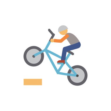 motorsiklet sürücüsü düz vektör dekoru