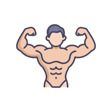 Pazıları olan güçlü bir vücut geliştirici.