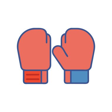 Boks eldivenleri düz ikon vektör çizimi tasarımı