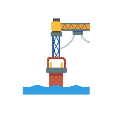Petrol platformu simgesi, düz dizayn biçimi