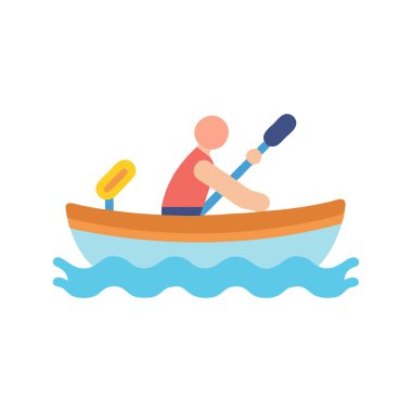 Kürek vektör illüstrasyon tasarımı olan tekne