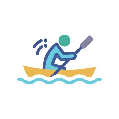 balıkçı teknesi vektörü düz renk simgesi