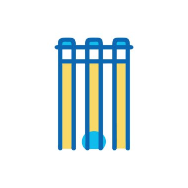 Web ve mobil uygulama tasarımınız için beyaz arkaplanda izole edilmiş kriket topu ikonu vektörü