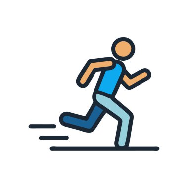 Koşucu simge vektörünü çalıştırıyor. İnce çizgi işareti. izole edilmiş sınır sembolü çizimi