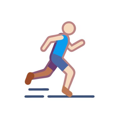 Koşucu simge vektörünü çalıştırıyor. çalışan koşucu sembolü. renk izole kontur çizimi