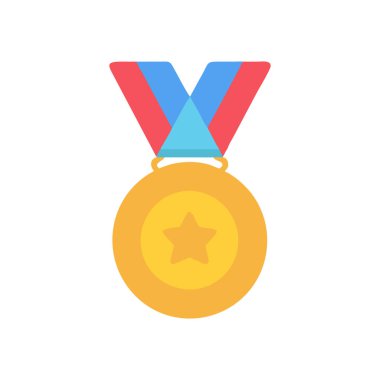 Altın madalya ikonu, düz stil