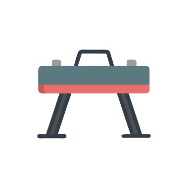 spor salonu vektörü düz renk simgesi