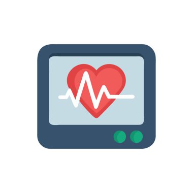 kalp ve kardiyogram vektör çizim tasarımı