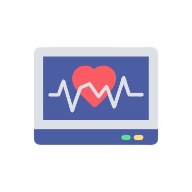 Kalp atış hızı vektör çizimine sahip kardiyogram