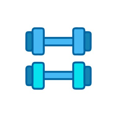 Mavi dambıl simgesi. izole düz biçim.