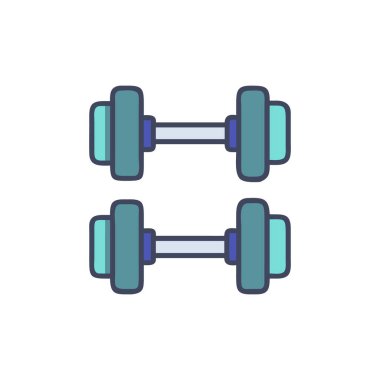 spor salonu ve kaldırma ekipmanları düz stil