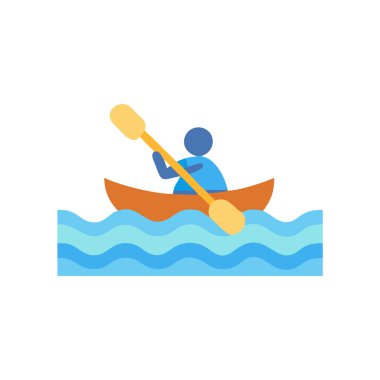 kürek vektör simgesine sahip tekne.