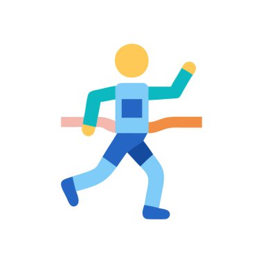 beyaz arkaplanda izometrik 3d biçiminde koşan atlet simgesi