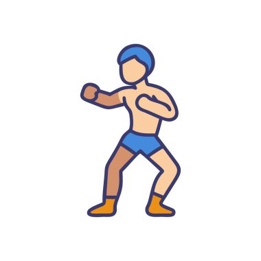 Man boxer simgesi, vektör illüstrasyonu