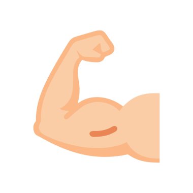 Güçlü kol ikonu. Düz renk tasarımı. vektör illüstrasyonu.