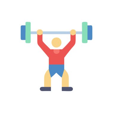 Halteri kaldıran adamın düz simge tasarımı