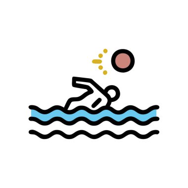 Yüzme havuzu simgesi vektörde. Logotype