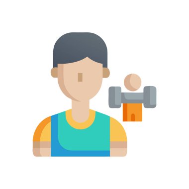 Halter vektör çizimi olan adam