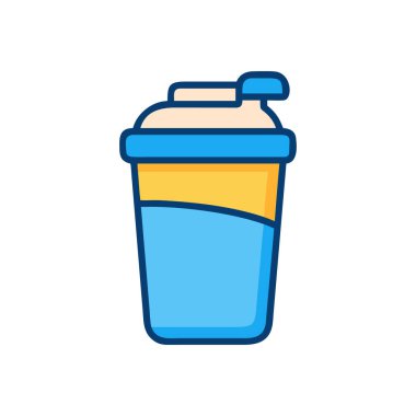 İçme ikonlu mavi kova. vektör.