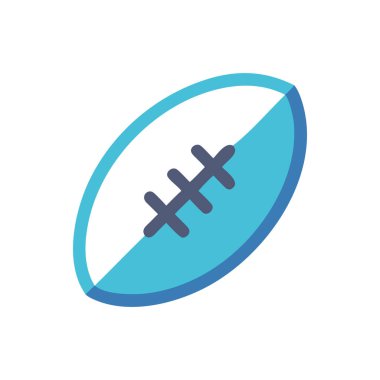 rugby topu simgesi beyaz arka plan üzerinde