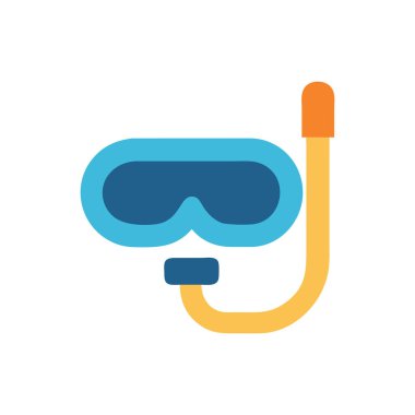 dalış maskesi simgesi, düz tasarım