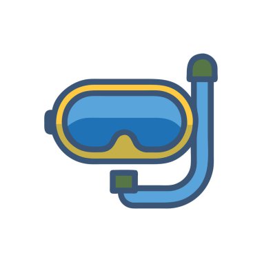 Dalış maske simgesi, vektör çizim