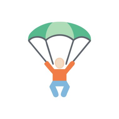 Paraşüt üzerinde oturan adamın vektör çizimi