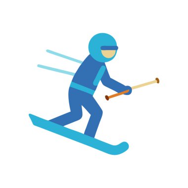 Kayakçı ikon vektörü. İnce çizgi işareti. izole edilmiş sınır sembolü çizimi