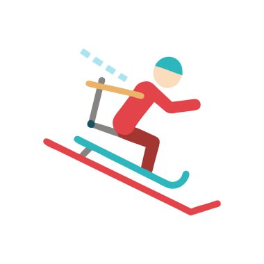 kayak düz renk vektörü simgesi