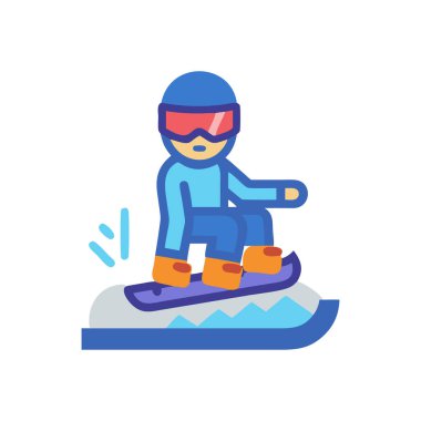 kış sporu yassı ikon vektör çizimi tasarımı