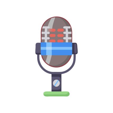 mikrofon, müzik, mikrofon, teknoloji soyut düz renk ikonu şablonu