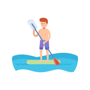 Sörf tahtası olan mayo giymiş genç bir çocuk.