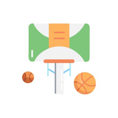 Basketbol sepeti vektör simgesi düz tasarım
