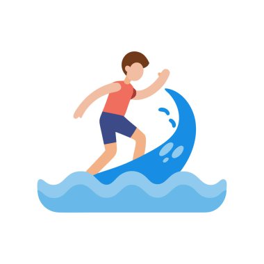 Sörf tahtası süren genç bir çocuk.