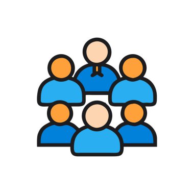 grup vektörü düz renk simgesi