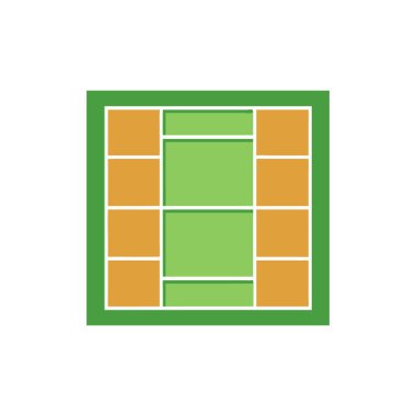 Tenis alanı ikon vektör illüstrasyonu