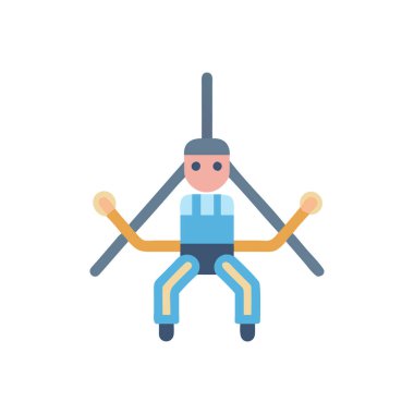 Atlama halatı düz biçim simgesi, vektör illüstrasyonu