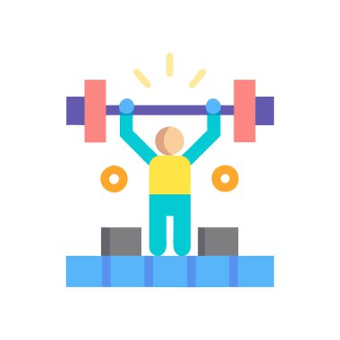 dambıl kaldıran adam halter vektör illüstrasyon tasarımı ile