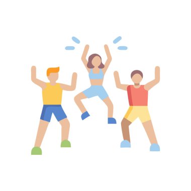 Spor giysileri vektör çizimi olan mutlu insanlar