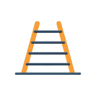 beyaz arkaplanda merdiven düz vektör simgesi