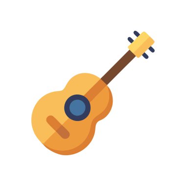 Gitar düz simgesi, vektör, illüstrasyon