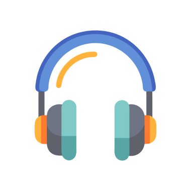 vektör kulaklık yassı simgesi