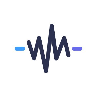 müzik simgesi, ses dalgası vektör çizimi beyaz arkaplanda izole edildi.