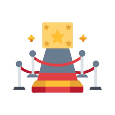 düz dizayn yıldız kupa kupa ikonu vektör illüstrasyonu