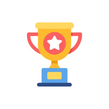 kupa vektörü düz renk simgesi