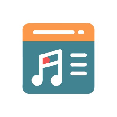 müzik vektörü düz renk simgesi